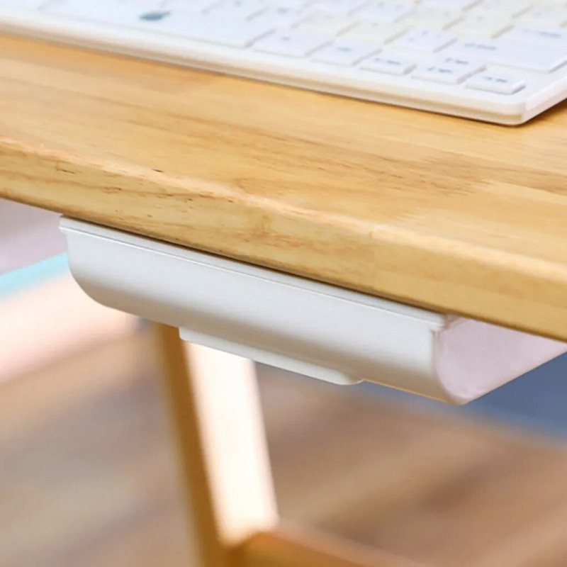 Samoljepljiva ladica za olovke Stolni stol Ladica Organizator Kutija Ispod stolnog stalka Samoljepljiva kutija ispod ladice 1kom