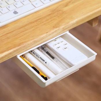 Кутия за съхранение под бюрото Самозалепващо се чекмедже за съхранение на дъното на бюрото Кухня за креативни канцеларски принадлежности Нож Вилица Кухненски органайзери