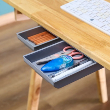 Кутия за съхранение под бюрото Самозалепващо се чекмедже за съхранение на дъното на бюрото Кухня за креативни канцеларски принадлежности Нож Вилица Кухненски органайзери