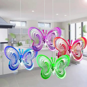 3D Butterfly Bird Repeller Spinner Wind Chimes Κρεμαστά διακοσμητικά Reflective Scarer Κρεμαστό στολίδι Διακόσμηση εξωτερικού κήπου