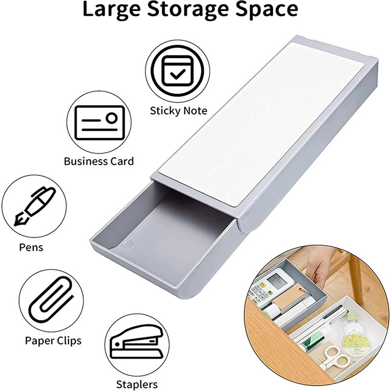 Self stick sub sertar de birou Tavă pentru creion acasă școală bucătărie birou cutie de depozitare machiaj haine dulap organizator sertar de masă