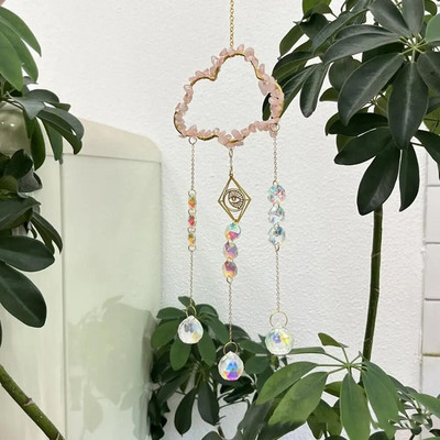 k9 Crystal Suncatcher Privjesak u obliku oblaka s prizmom od prirodnog kamena Rainbow Maker Sun Catcher Kućni umjetnički obrt Viseći vanjski dekor