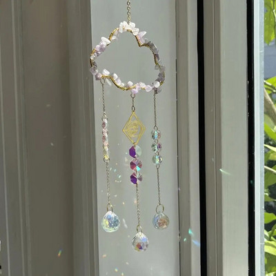 k9 Crystal Suncatcher Privjesak u obliku oblaka s prizmom od prirodnog kamena Rainbow Maker Sun Catcher Kućni umjetnički obrt Viseći vanjski dekor