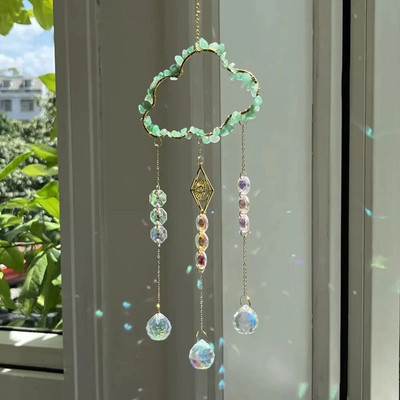 k9 Crystal Suncatcher Privjesak u obliku oblaka s prizmom od prirodnog kamena Rainbow Maker Sun Catcher Kućni umjetnički obrt Viseći vanjski dekor