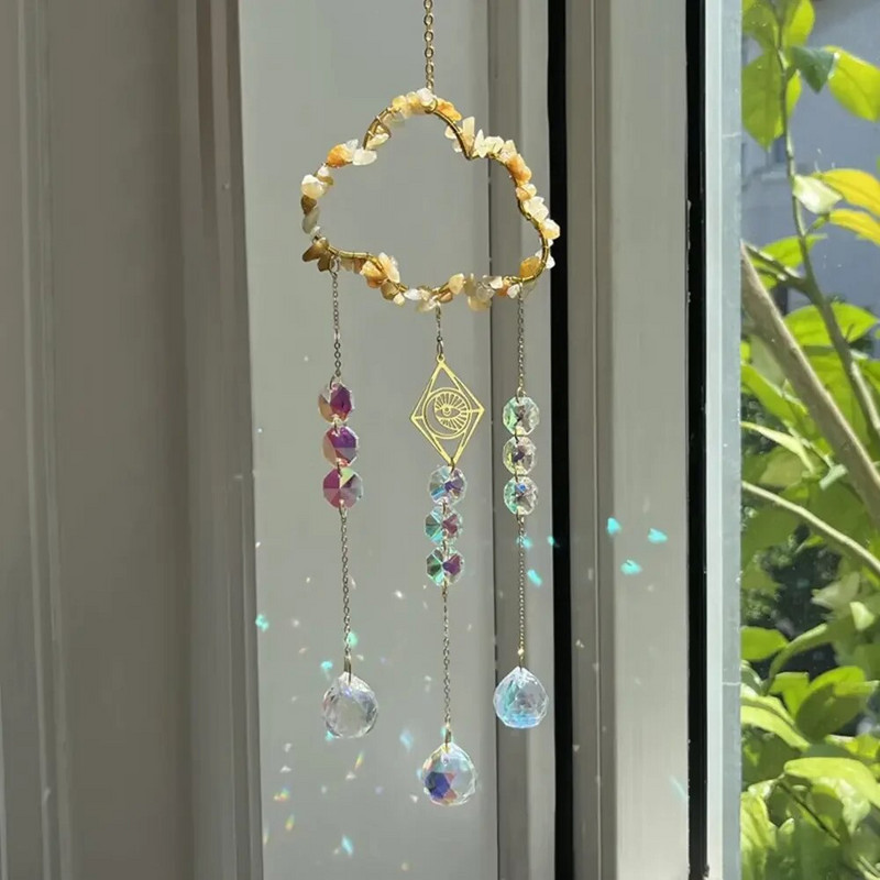 k9 Crystal Suncatcher Privjesak u obliku oblaka s prizmom od prirodnog kamena Rainbow Maker Sun Catcher Kućni umjetnički obrt Viseći vanjski dekor