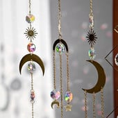 Hvatač sunca Wind Chime Privjesci Viseći kristalni Wind Chimes Mjesečeva zvijezda Vitraji Hvatač sunca Vrtna dekoracija na otvorenom