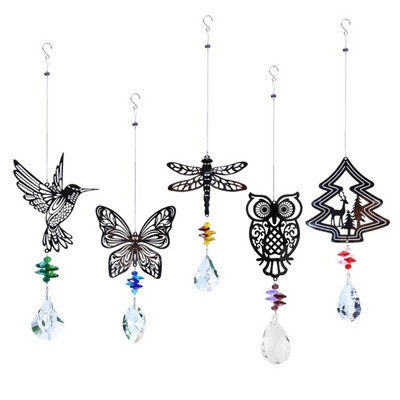 Grădină de cristal pentru fluture, colibri, bufniță, brad de Crăciun, ornament suspendat, clopoței de vânt pentru P15F