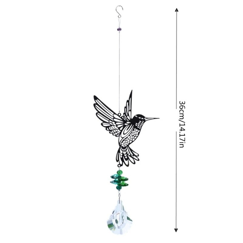 Krištolinis sodas drugelių kolibrių pelėdų eglutėje kabančio papuošalo vėjo varpeliams, skirtas P15F