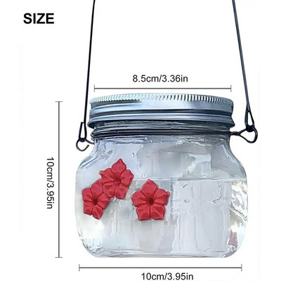 Hrănitoare pentru colibri agățată Hrănitoare pentru păsări de grădină în aer liber Băutor Borcan zidar transparent Decorare flori Păsări Accesorii