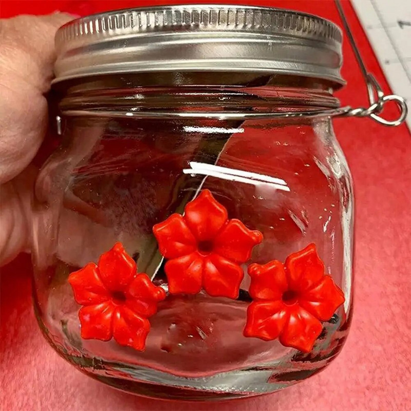 Kabantis kolibrių lesyklėlė lauko sodo paukščių lesyklėlė girdykla Skaidrus mūrinis stiklainis gėlių dekoravimas paukščių priedai reikmenys