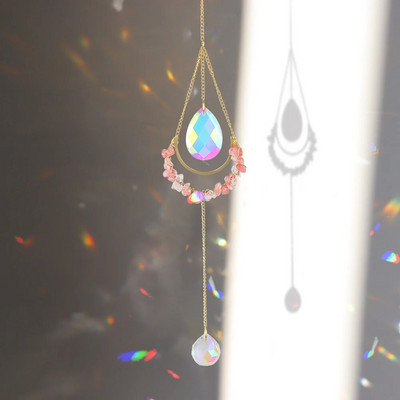 Kristalne sunčane prizme Wind Chime Mjesečeva zvijezda Viseći hvatači sunca Wind Chimes Rainbow Chaser Prozor Vjenčane zavjese Viseća dekoracija