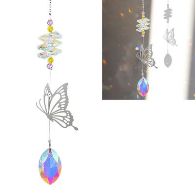 Saulės gaudyklės Kabantys krištolinis gyvybės medis akmens karoliukai prizmė pakabukas amatų vėjo varpeliai langas namų sodo dekoravimas ловец солнца