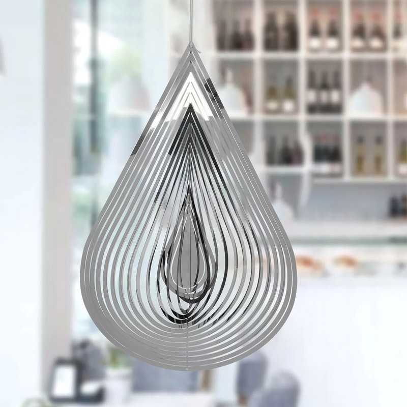 Nerūdijančio plieno stereofoninis besisukantis metalinis vėjo varpelis vėjo suktukas Undefined vėjo varpeliai ir dekoracijos Kabantys vėjai lauke #t2g