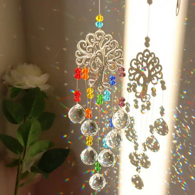 Sun Catcher Кристални висящи стъклени призми Suncatcher Wind Висулки Light Catcher Wind Chimes за прозорец Декорация на градина на открито