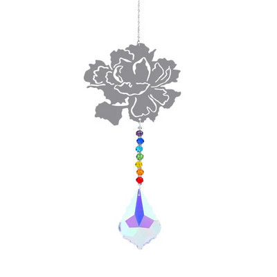 Crystal Sunce Moon Catcher Celestial Rainbow Maker Auto Prizma Prozor Viseći Ručno izrađeni kućni luster Dekor Wind Chime Privjesak Poklon