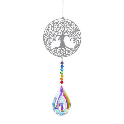 Crystal Sunce Moon Catcher Celestial Rainbow Maker Auto Prizma Prozor Viseći Ručno izrađeni kućni luster Dekor Wind Chime Privjesak Poklon