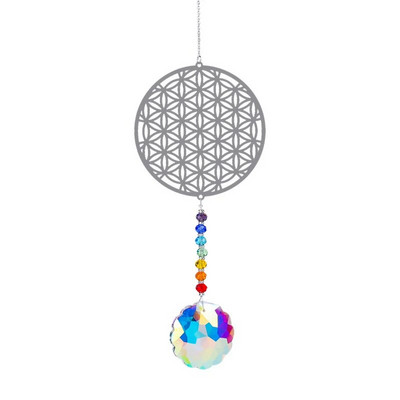 Crystal Sunce Moon Catcher Celestial Rainbow Maker Auto Prizma Prozor Viseći Ručno izrađeni kućni luster Dekor Wind Chime Privjesak Poklon