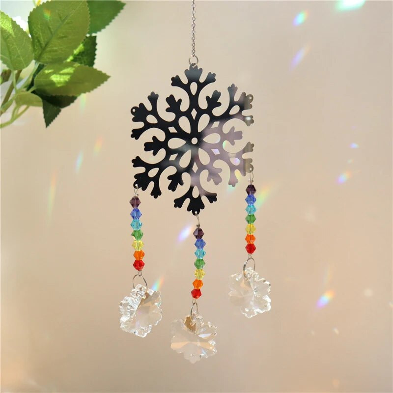 Crystal Sunce Moon Catcher Celestial Rainbow Maker Auto Prizma Prozor Viseći Ručno izrađeni kućni luster Dekor Wind Chime Privjesak Poklon