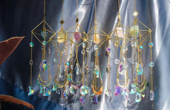 Μωβ Crystal Sun Catcher Πολυτελές γυαλιστερό κρεμαστό Suncatcher Rainbow Maker Κρεμαστό στολίδι Διακόσμηση σπιτιού Prism Διακόσμηση δωματίου 2023