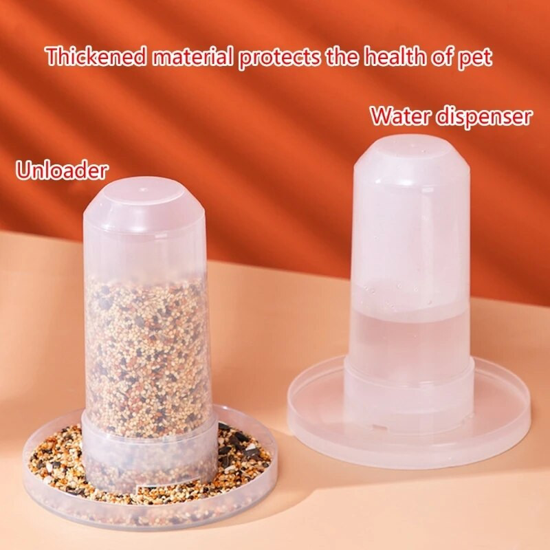 Kana kodulindude läbipaistva disainiga söödaämber õues, praktiline lindude söötja jook, plastikust seemne- ja veejaotur