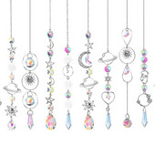 Crystal Wind Chimes Mjesec Hvatači sunca Prizme Privjesak Hvatač snova Rainbow Chaser Viseća kapljica Dekoracija kućnog vrta Wind Chimes
