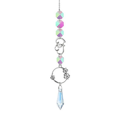 Crystal Wind Chimes Mjesec Hvatači sunca Prizme Privjesak Hvatač snova Rainbow Chaser Viseća kapljica Dekoracija kućnog vrta Wind Chimes