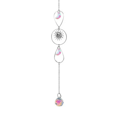 Crystal Wind Chimes Mjesec Hvatači sunca Prizme Privjesak Hvatač snova Rainbow Chaser Viseća kapljica Dekoracija kućnog vrta Wind Chimes