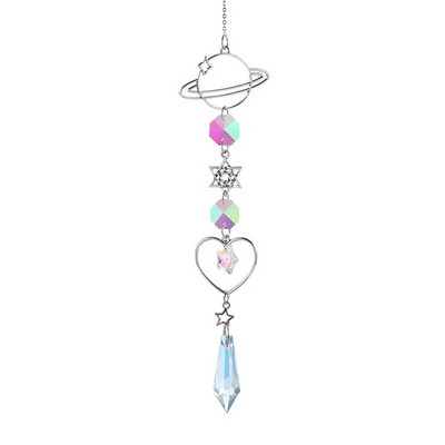 Crystal Wind Chimes Mjesec Hvatači sunca Prizme Privjesak Hvatač snova Rainbow Chaser Viseća kapljica Dekoracija kućnog vrta Wind Chimes