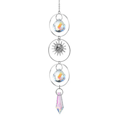 Crystal Wind Chimes Mjesec Hvatači sunca Prizme Privjesak Hvatač snova Rainbow Chaser Viseća kapljica Dekoracija kućnog vrta Wind Chimes