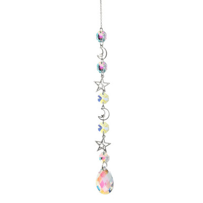 Crystal Wind Chimes Mjesec Hvatači sunca Prizme Privjesak Hvatač snova Rainbow Chaser Viseća kapljica Dekoracija kućnog vrta Wind Chimes