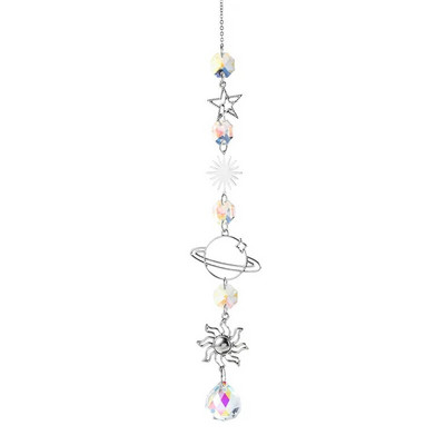 Crystal Wind Chimes Mjesec Hvatači sunca Prizme Privjesak Hvatač snova Rainbow Chaser Viseća kapljica Dekoracija kućnog vrta Wind Chimes