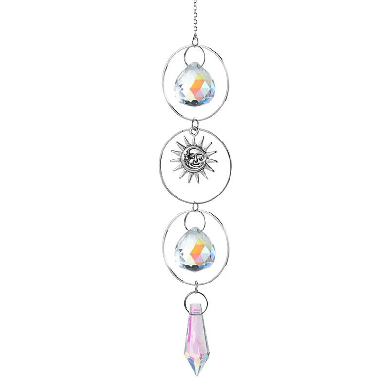 Crystal Wind Chimes Mjesec Hvatači sunca Prizme Privjesak Hvatač snova Rainbow Chaser Viseća kapljica Dekoracija kućnog vrta Wind Chimes
