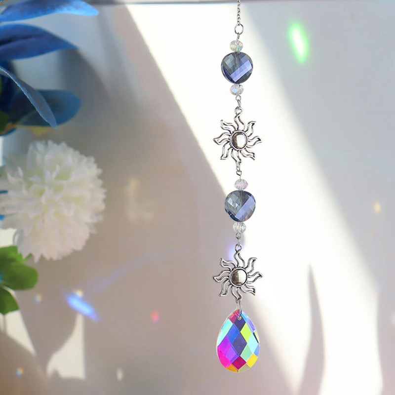 „Crystal Light“ kolekcijos pakabukas, patvarus kabantis saulės šviesos gaudyklė, krištolinis atspindintis papuošalų langas, lauko sodo puošmena