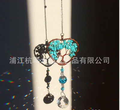 1tk Armastussüda Elupuu Kabala Kvarts Prisma Klaaskristallripats Ahhaat Tšakrad Energiakivi Meditatsioon DIY Aed Rippus