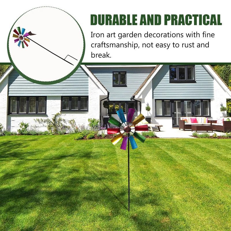 Geležinis menas vėjo malūnas, sodas, žemė, įterpiamas vėjo malūnas, lauko sukamasis vėjo malūnas, Skulptūra, statula, vėtrungė