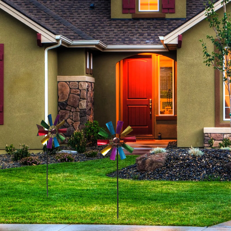 Geležinis menas vėjo malūnas, sodas, žemė, įterpiamas vėjo malūnas, lauko sukamasis vėjo malūnas, Skulptūra, statula, vėtrungė