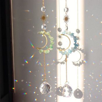 Crystal Suncatcher Снежинка Витраж Висяща светлина Catcher Бижута Светлоотразяващ Wind Chime Коледен подарък Домашен декор