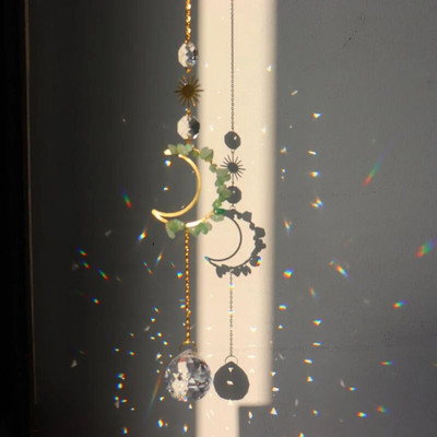 Crystal Suncatcher Snježna pahuljica Privjesak od obojenog stakla Viseći hvatač svjetla Nakit Reflektirajuće zvonce vjetra Božićni dar Uređenje doma