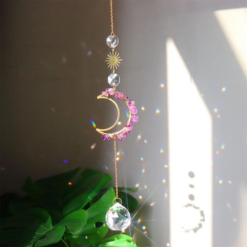 Crystal Suncatcher Snježna pahuljica Privjesak od obojenog stakla Viseći hvatač svjetla Nakit Reflektirajuće zvonce vjetra Božićni dar Uređenje doma