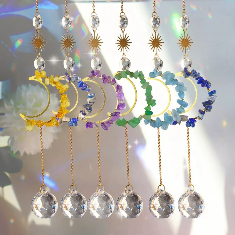 Crystal Suncatcher Snježna pahuljica Privjesak od obojenog stakla Viseći hvatač svjetla Nakit Reflektirajuće zvonce vjetra Božićni dar Uređenje doma