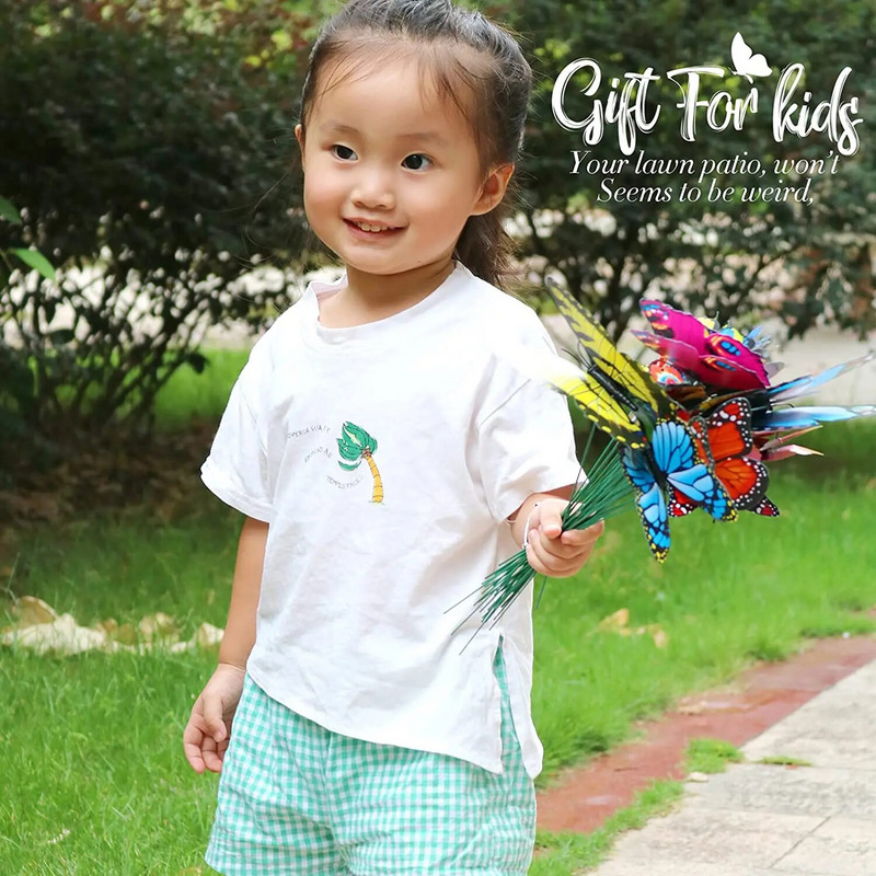 5/10 vnt. Sodo drugelių dekoravimo kuoliukai Dekoratyviniai kiemo reikmenys Spalvingi kiemo papuošalai lauko vandeniui atsparūs drugelių kuoliukai