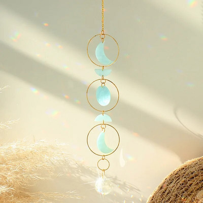 Suncatcher Crystal Rainbow Moon Sun Catcher umjetni kristal Viseći privjesak Wind Chimes Kućni vrt Ukrasi za automobile