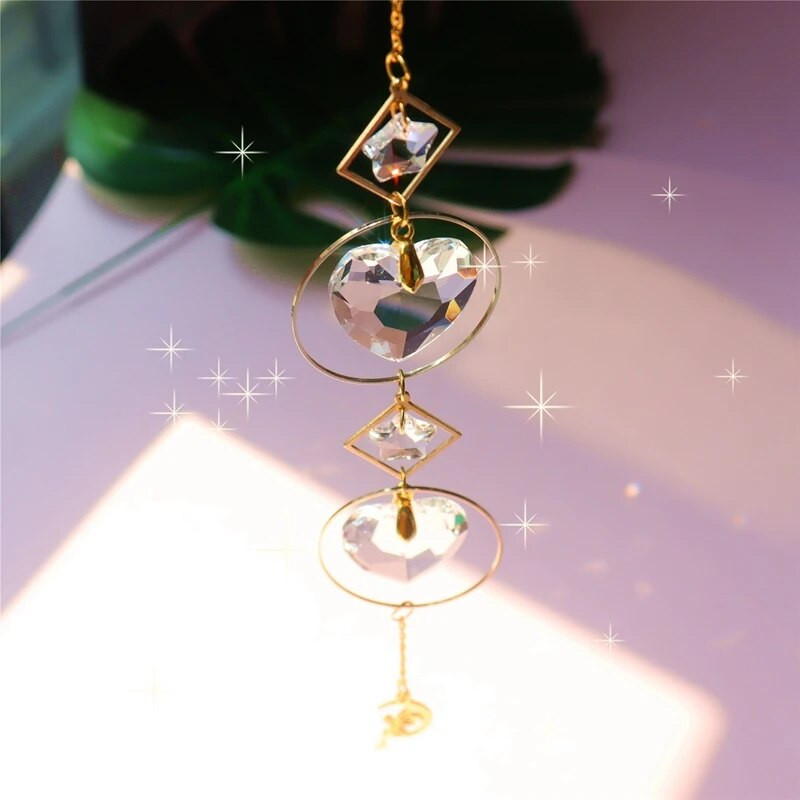 Crystal Suncatcher Moon Light Catcher Rainbow Prism κρεμαστό κρεμαστό παράθυρο Wind Chime Στολίδια Γούρι αυτοκινήτου Διακόσμηση κήπου