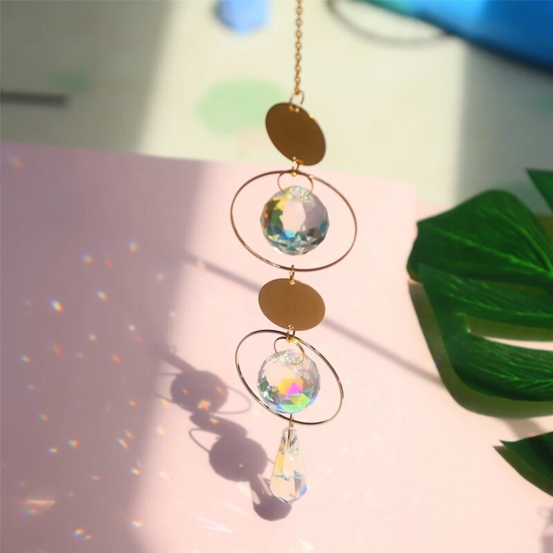 Crystal Suncatcher Moon Light Catcher Rainbow Prism κρεμαστό κρεμαστό παράθυρο Wind Chime Στολίδια Γούρι αυτοκινήτου Διακόσμηση κήπου