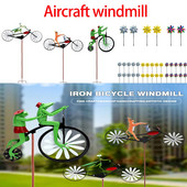 Animal Bicicletă Wind Spinner Pisica Cățeluș Moara de vânt în aer liber Grădină Decorat Pinwheel Curtea de casa Artă Decorare Cadou