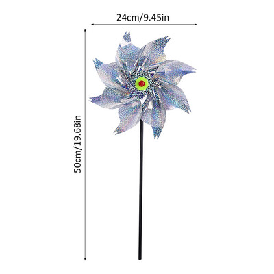 10M nuo paukščių lazerinis vėjo malūnas paukščių atbaidiklis vėjo malūnėlis, sidabrinis, atspindintis paukščių gąsdinimas, varomoji vėjo malūno styga