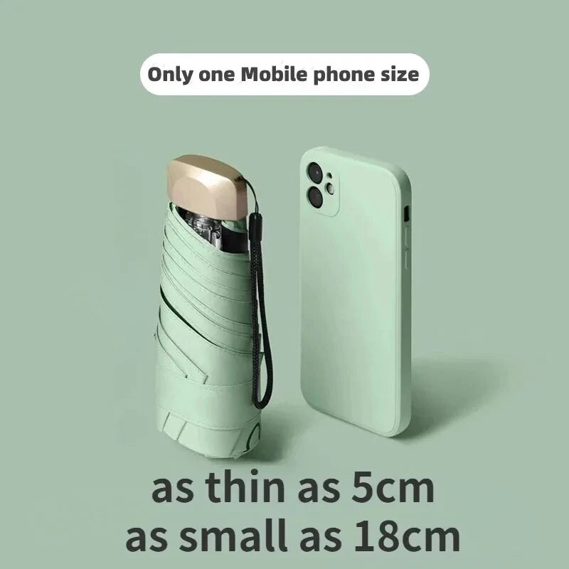 55% kedvezmény Mini napernyő kis zsebes esőernyő Vinyl összecsukható UV ultraibolya védelem napernyő zsebes napernyő kapszula