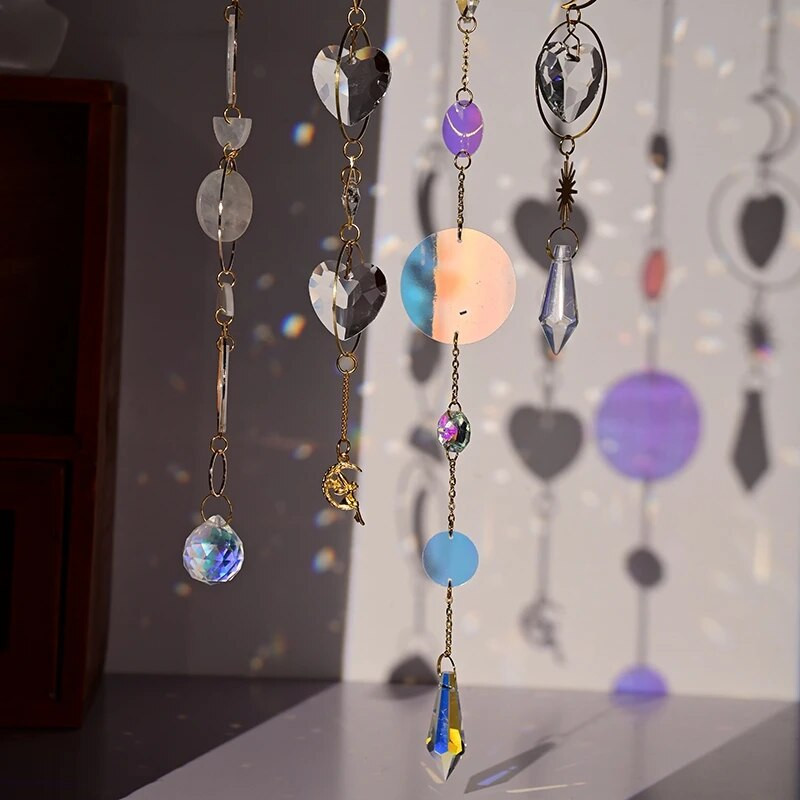 Suncatcher Kristalni vitraji Hvatač svjetla Viseći privjesak Rainbow Maker Prizma Prozor Wind Chime Ornament Vrtni ukras