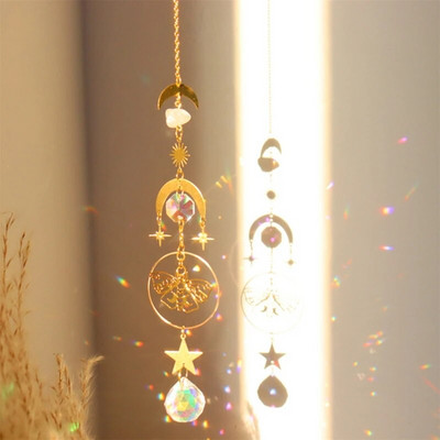 Suncatcher Kristalni dugin marker Prizme Viseći Wind Chime Privjesak Automobilski šarm Dekoracija kućnog vrta Božićni darovi na otvorenom
