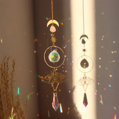 Suncatcher Kristalni dugin marker Prizme Viseći Wind Chime Privjesak Automobilski šarm Dekoracija kućnog vrta Božićni darovi na otvorenom